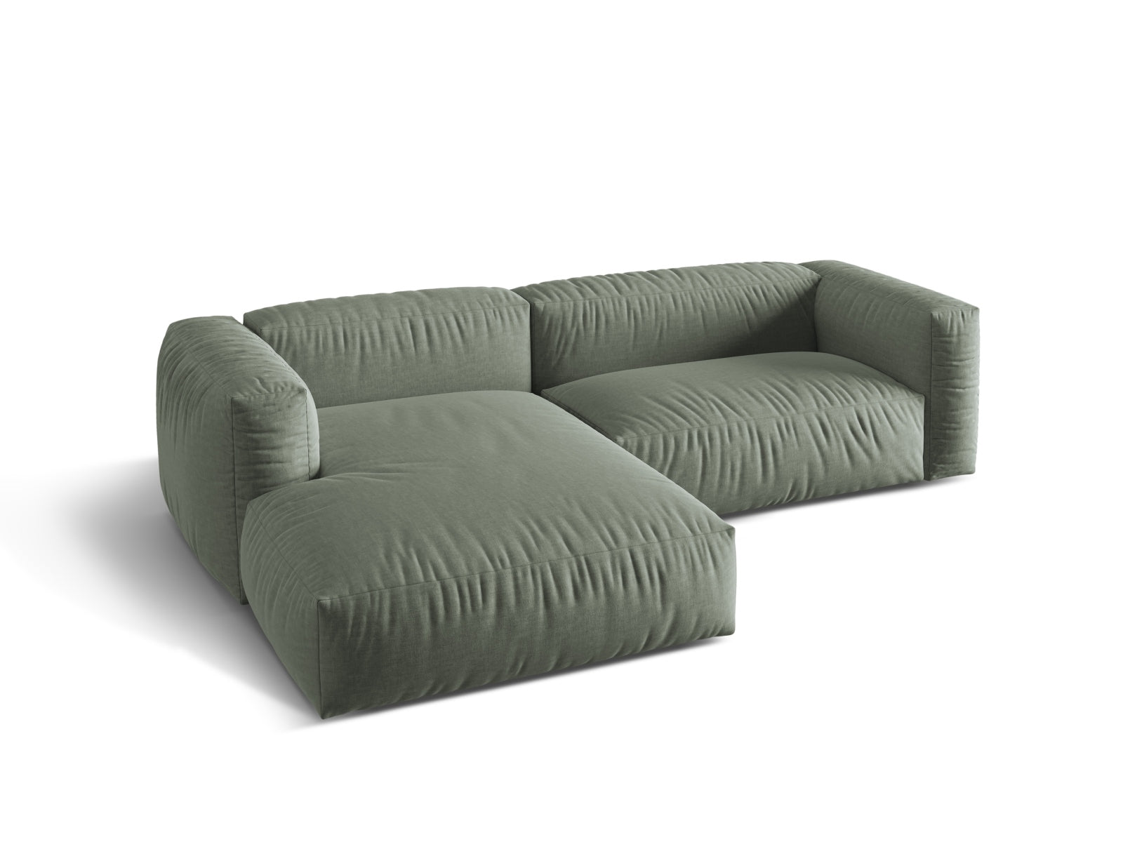 Martina Modulares Ecksofa links 2 Sitzer in Moss Green präsentiert im Onlineshop von KAQTU Design AG. Ecksofa links ist von Micadoni