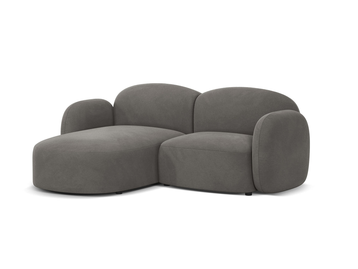 Blair Velour links Ecksofa 3 Sitzer in Light Grey-Casino präsentiert im Onlineshop von KAQTU Design AG. L-Sofa links ist von Micadoni