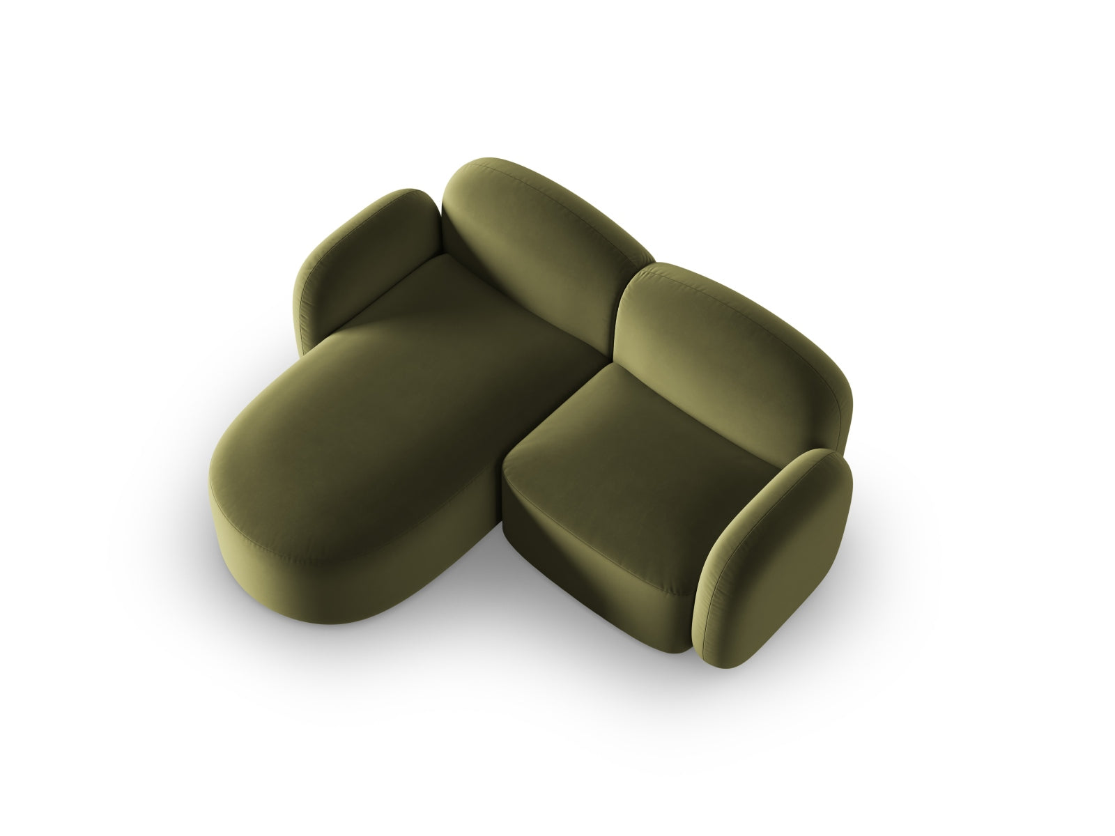 Blair Velour links Ecksofa 3 Sitzer in Light Green präsentiert im Onlineshop von KAQTU Design AG. Ecksofa links ist von Micadoni