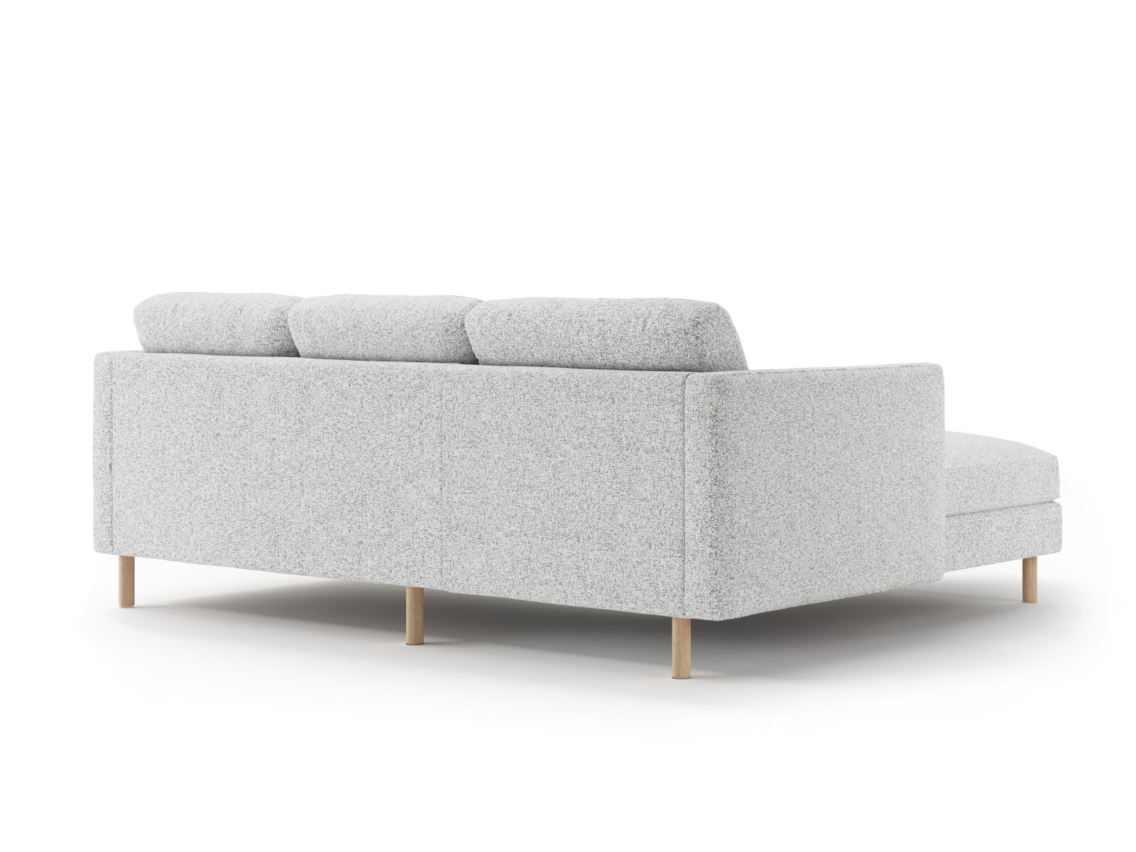 Modernes 3-Sitzer Eden Ecksofa links in edlem Grau, ideal für gemütliche Stunden. Hochwertige Verarbeitung und zeitgemäße Ästhetik von Micadoni.