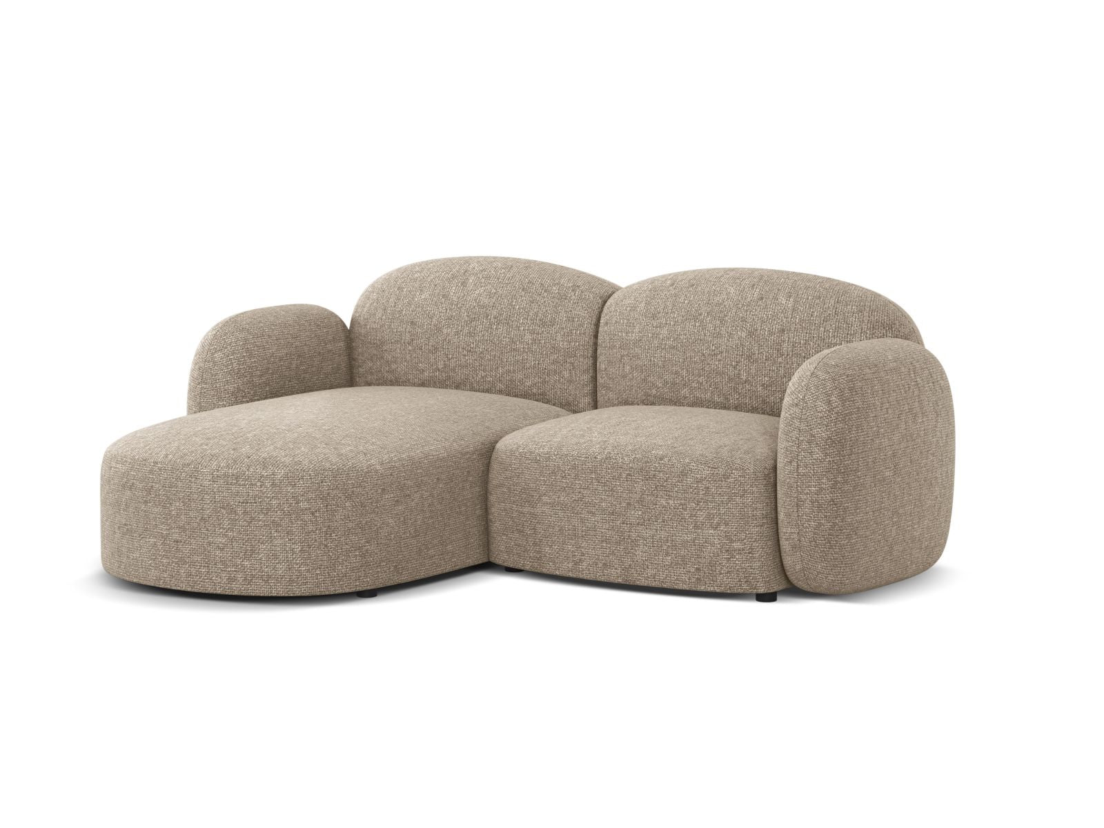 Elegantes 3-Sitzer Ecksofa links Blair in stilvollem Dunkelbeige, ideal für moderne Wohnräume und gemütliche Abende.