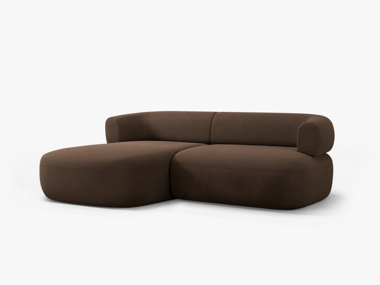 Jenny Velour Ecksofa links 5 Sitzer in Chocolate präsentiert im Onlineshop von KAQTU Design AG. Ecksofa links ist von Micadoni