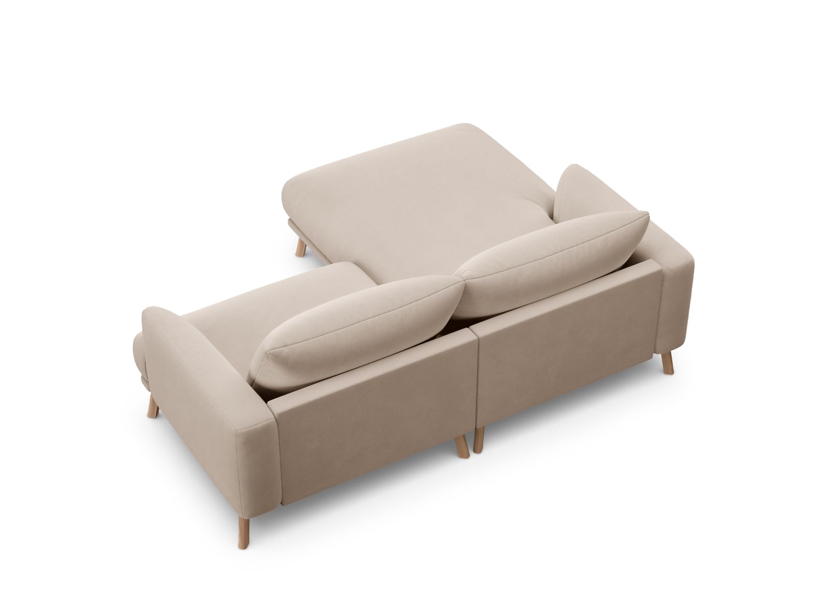 Modernes 3-Sitzer Ecksofa links Naomi von Micadoni in sanftem Beige, ideal für entspannte Stunden und stilvolle Einrichtung.