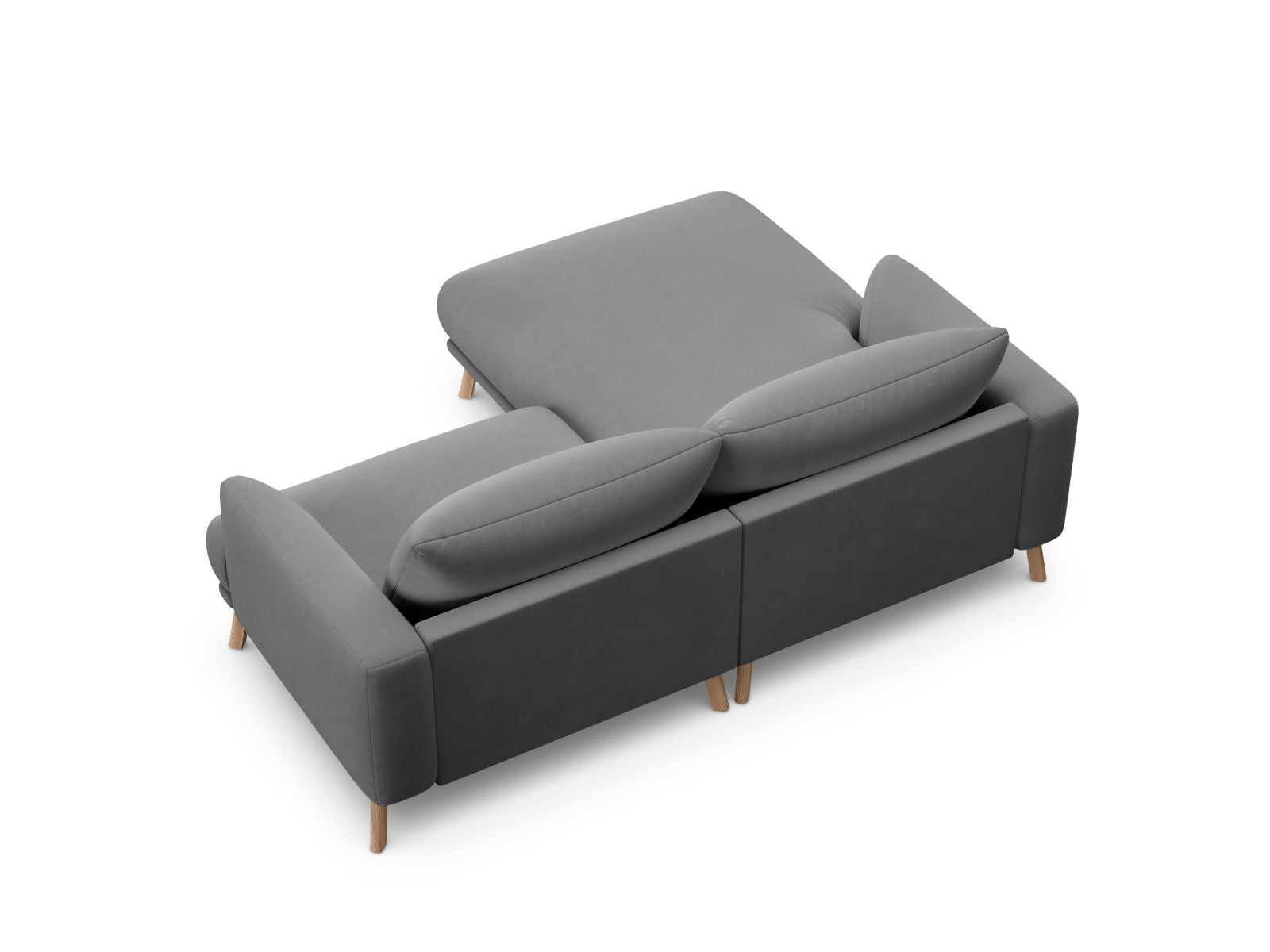 Modernes 3-Sitzer Ecksofa links Naomi in schickem Grau, ideal für komfortable Wohnräume und entspannte Stunden, von Micadoni.
