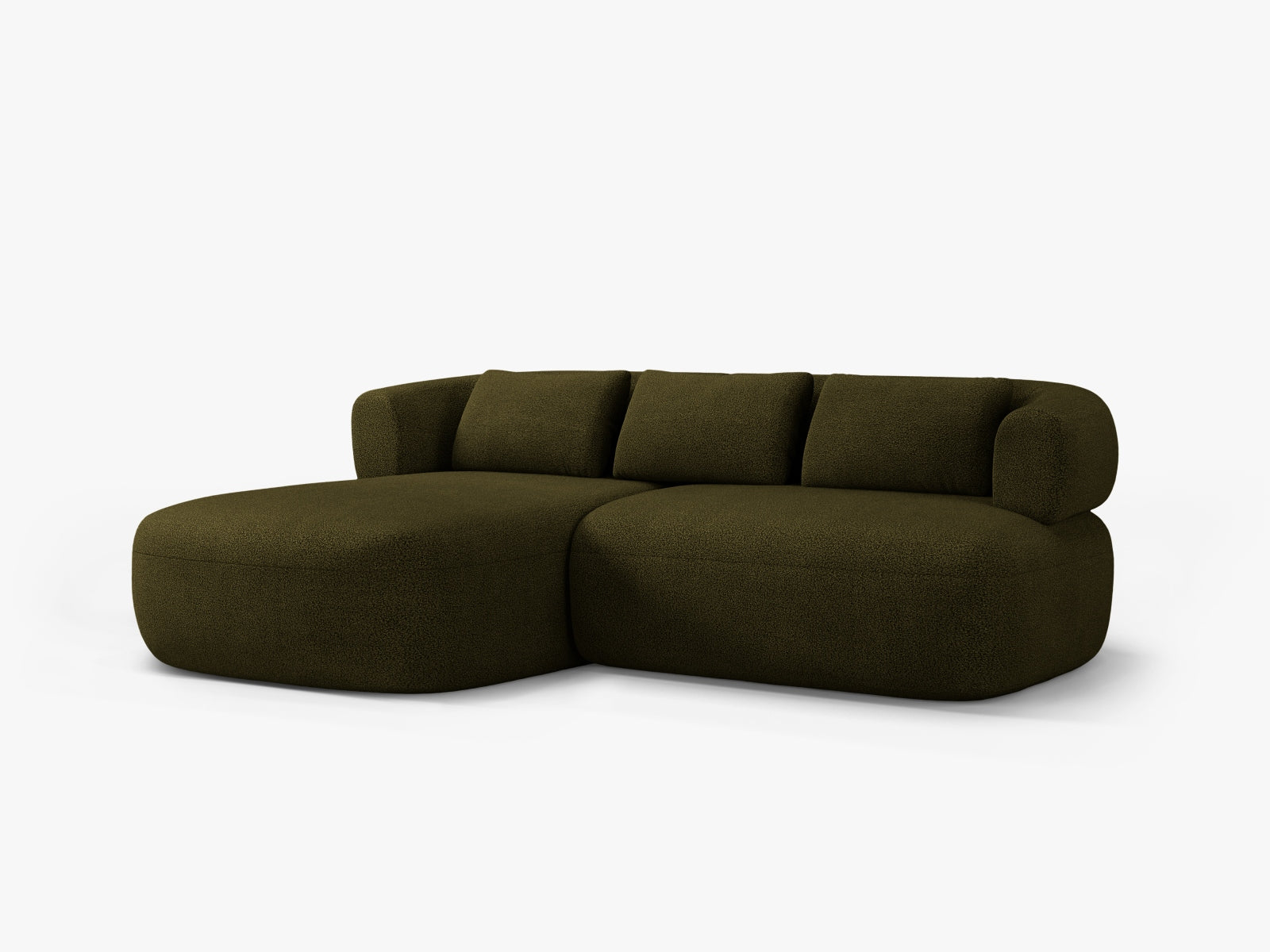 Jenny Boucle Ecksofa links 5 Sitzer in Green präsentiert im Onlineshop von KAQTU Design AG. Ecksofa links ist von Micadoni