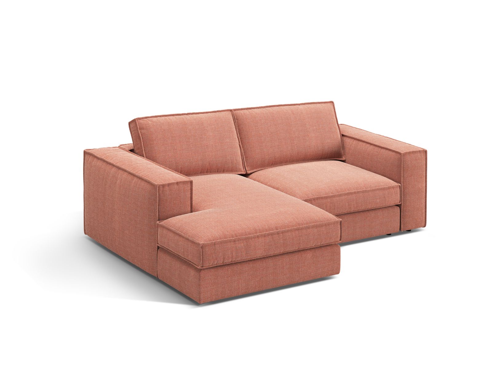 Modulares 2-Sitzer Ecksofa links Pola von Micadoni in stilvollem Red-Babel, ideal für moderne Wohnräume.