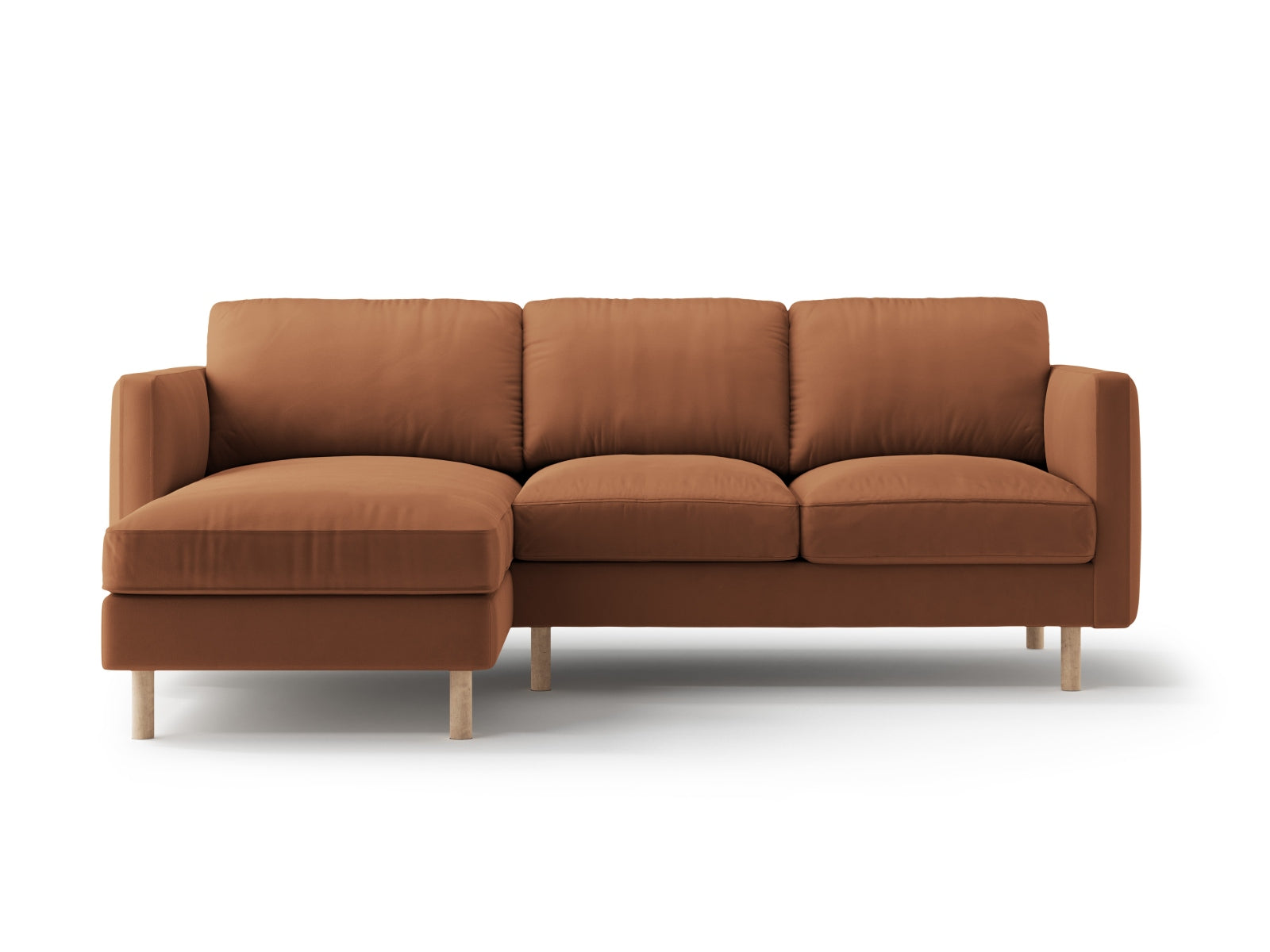 Erleben Sie das Eden Velour links Ecksofa 3 Sitzer von Micadoni: Stilvolles Velours, elegantes Design und erstklassiger Sitzkomfort für Ihr Wohnzimmer.