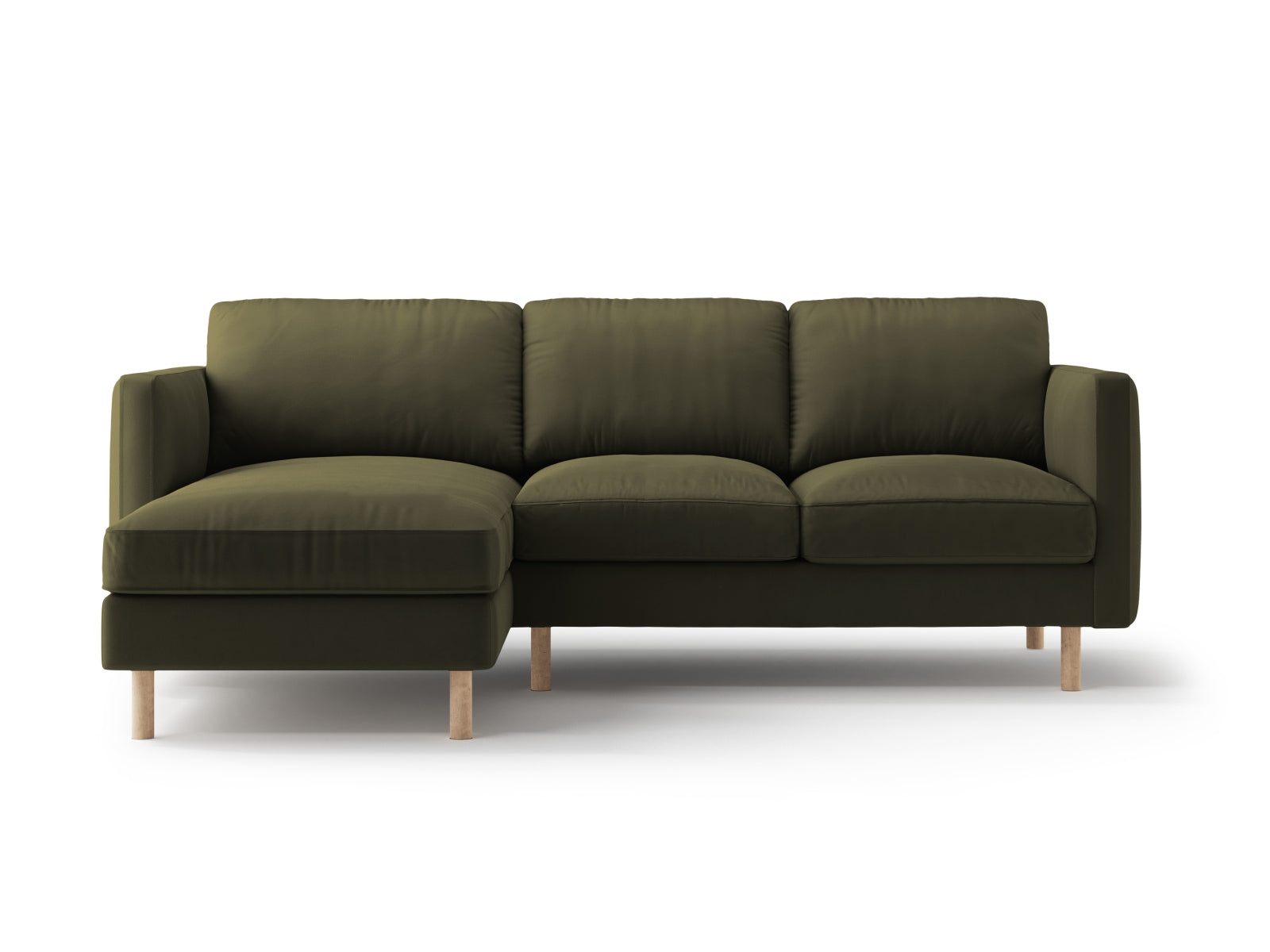 Erleben Sie das Eden Velour links Ecksofa 3 Sitzer von Micadoni: Stilvolles Velours, elegantes Design und erstklassiger Sitzkomfort für Ihr Wohnzimmer.