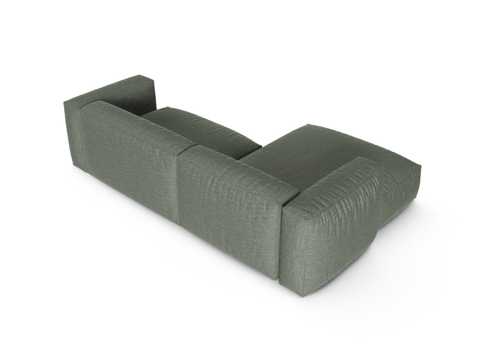 Stylisches 2-Sitzer Ecksofa links Martina in Moss Green-Boston, ideal für gemütliche Wohnzimmer und entspannte Stunden.