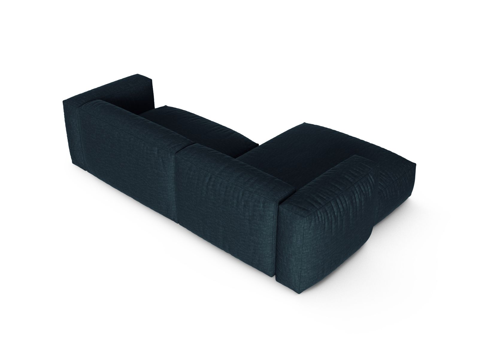 Elegantes 2-Sitzer Ecksofa links XL Martina in trendigem Blue Jeans-Boston, perfekt für gemütliche und stilvolle Wohnambiente.