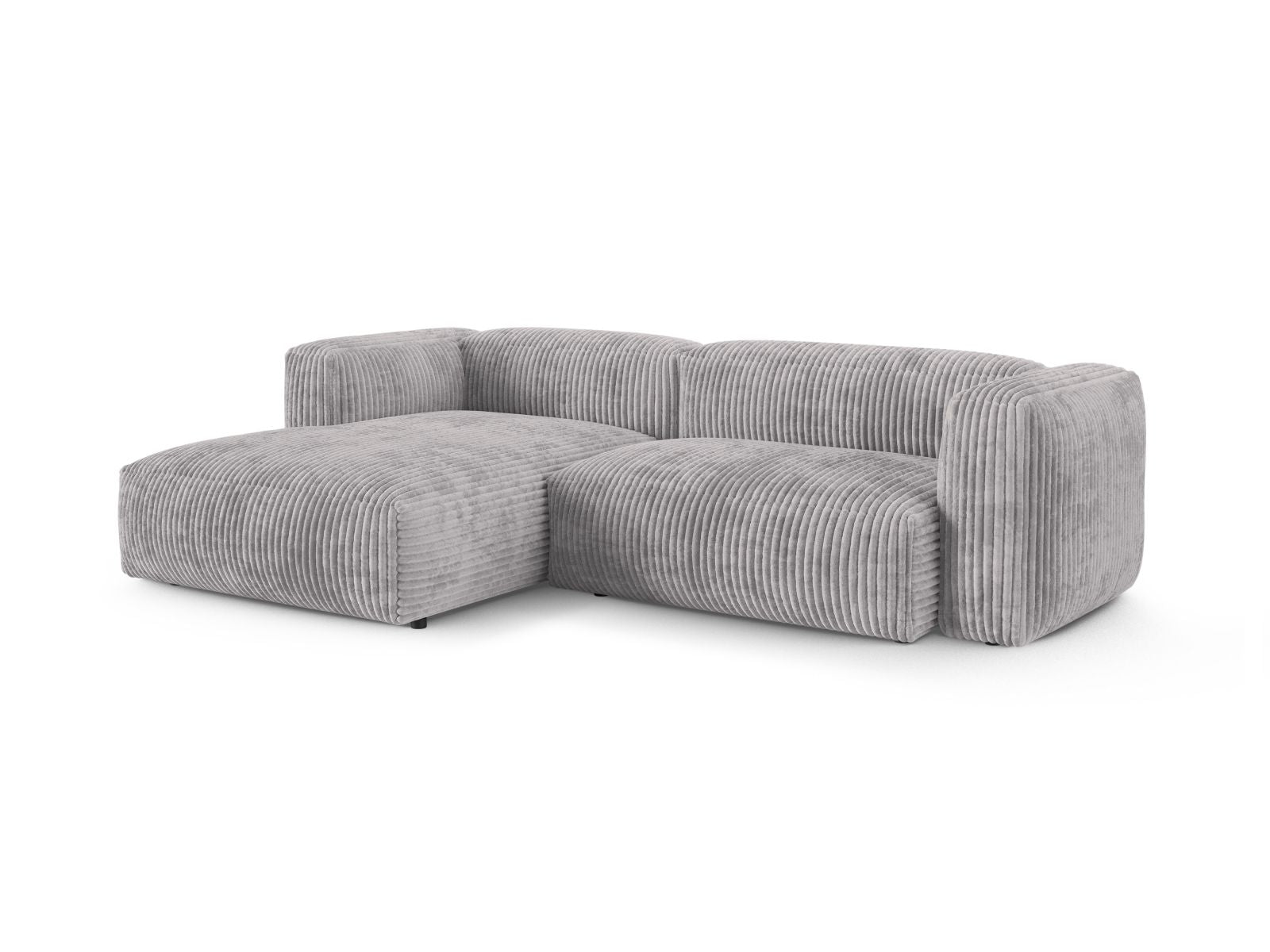 Modulares 2-Sitzer Ecksofa links XL Martina in hellem Grau, stilvoll und modern, ideal für jedes Wohnzimmer.