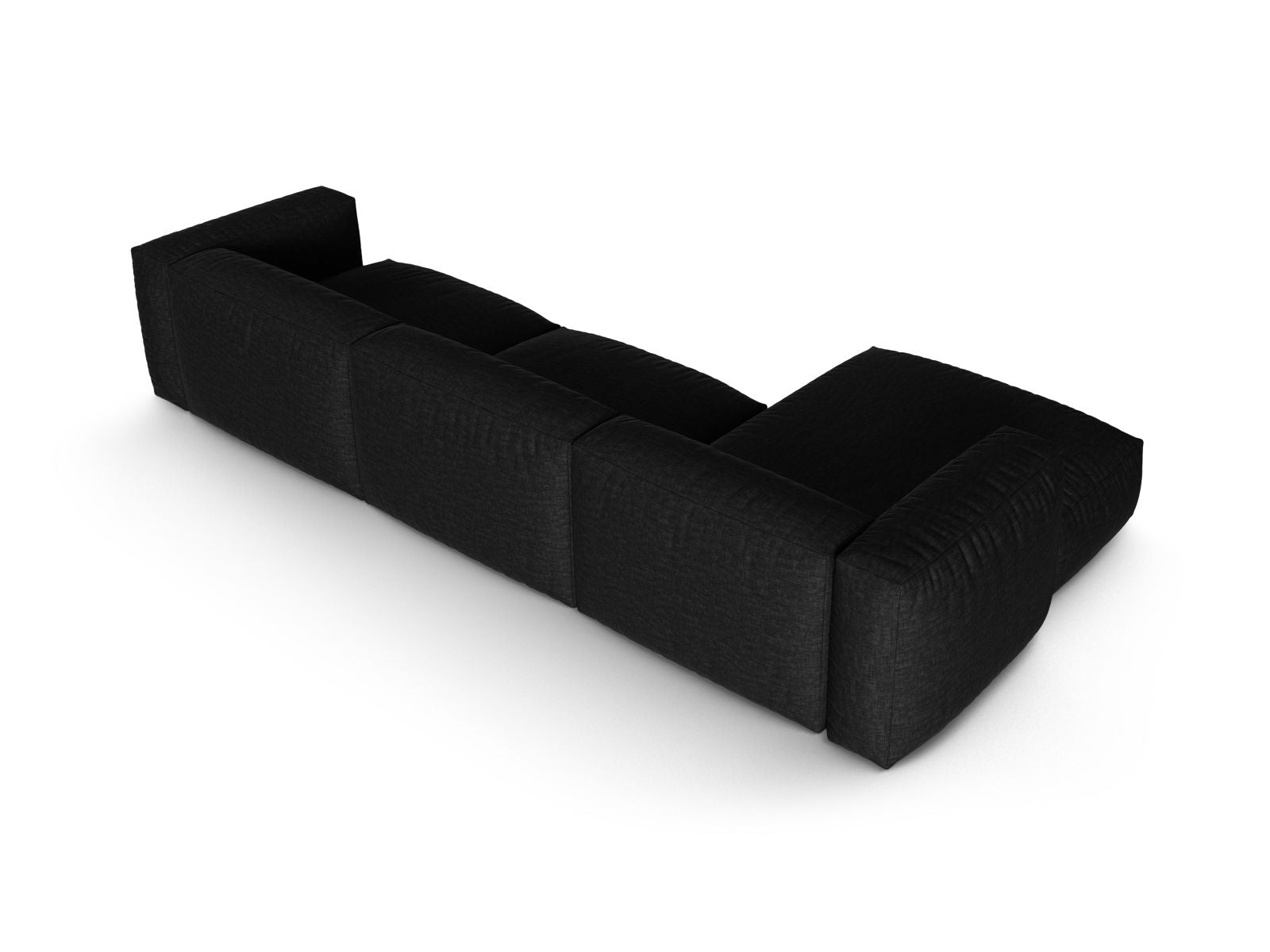 Elegantes XL 3-Sitzer Ecksofa links Martina in Schwarz, perfekt für stilvolle und gemütliche Wohnlandschaften von Micadoni.