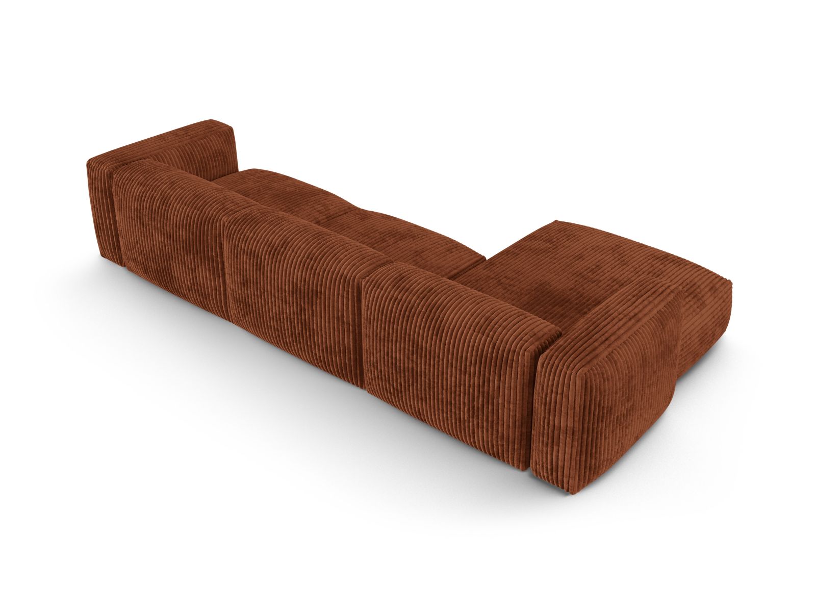 Elegantes 3-Sitzer Ecksofa links Martina in stilvollem Brick-Tilia, perfekt für gemütliche Abende und modernes Wohndesign.