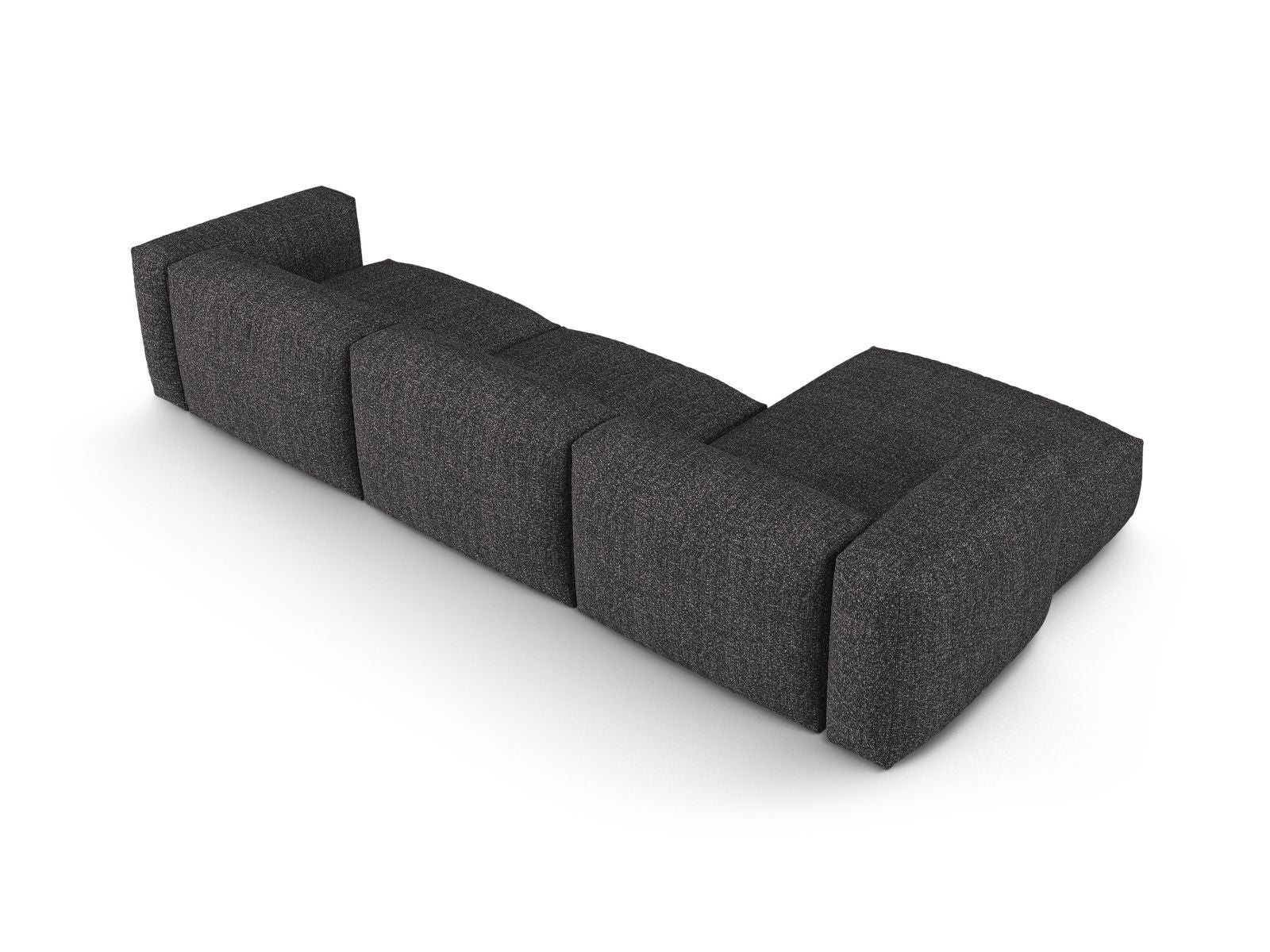 Stylisches und geräumiges 3-Sitzer Ecksofa links Martina in edlem Dunkelgrau, perfekt für zeitgemäße Wohnkonzepte von Micadoni.