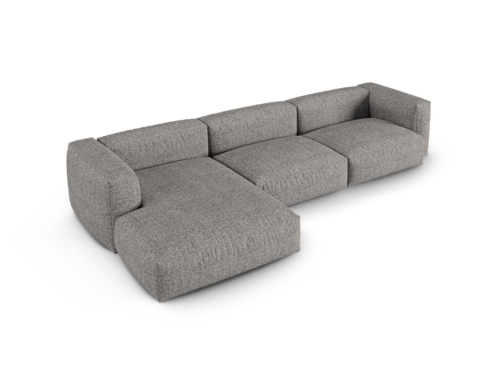Elegantes, geräumiges 3-Sitzer Ecksofa links Martina in Graphit, ideal für stilvolle Wohnräume und entspannte Abende.