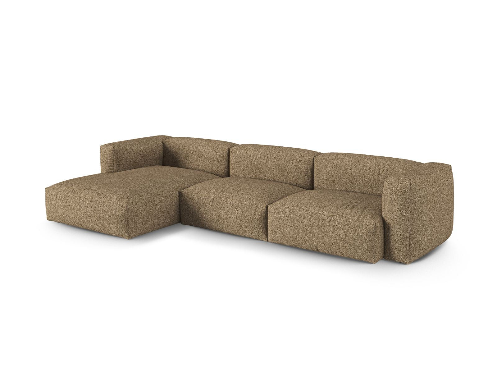 Elegantes 3-Sitzer Ecksofa links XL Martina in stilvollem Cappuccino, ideal für moderne Wohnräume, präsentiert von Micadoni.
