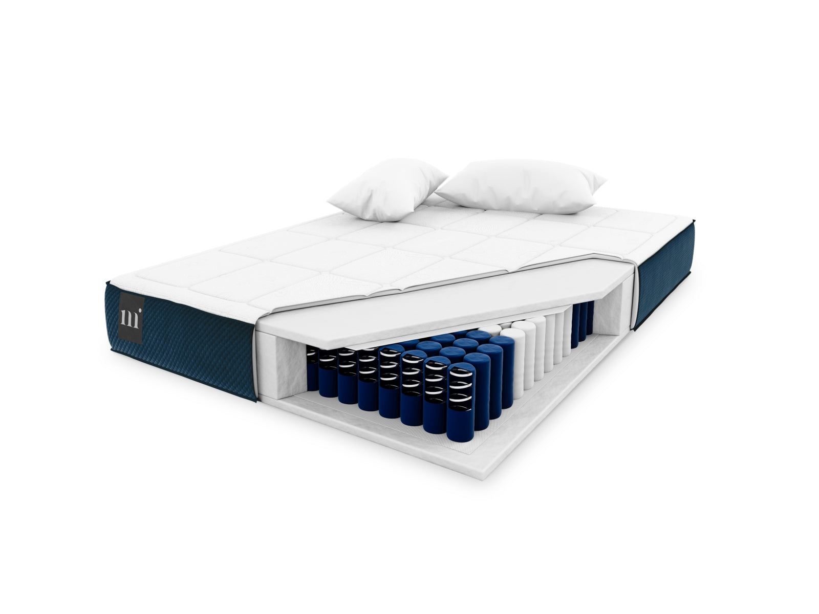 Sidi Pocket Spring Matratze  in White and Blue präsentiert im Onlineshop von KAQTU Design AG. Matratze ist von Micadoni
