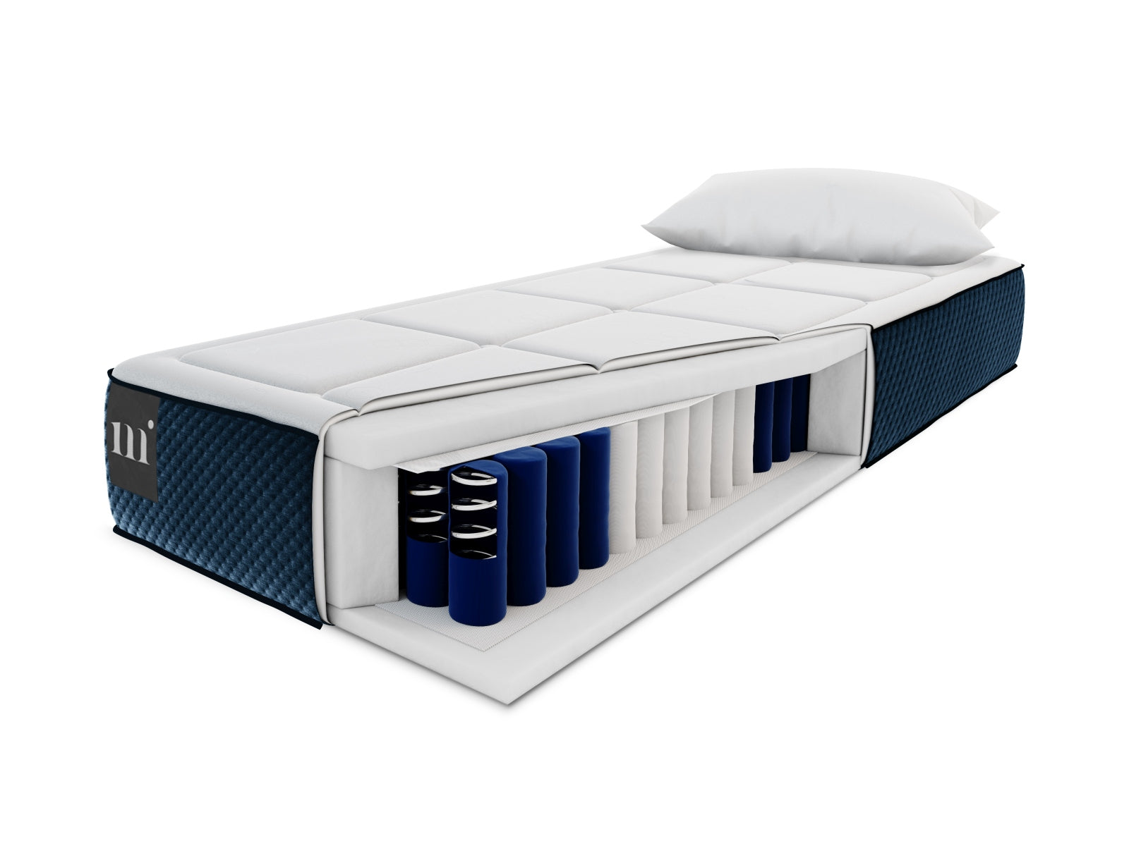 Sidi Pocket Spring Matratze  in White and Blue präsentiert im Onlineshop von KAQTU Design AG. Matratze ist von Micadoni
