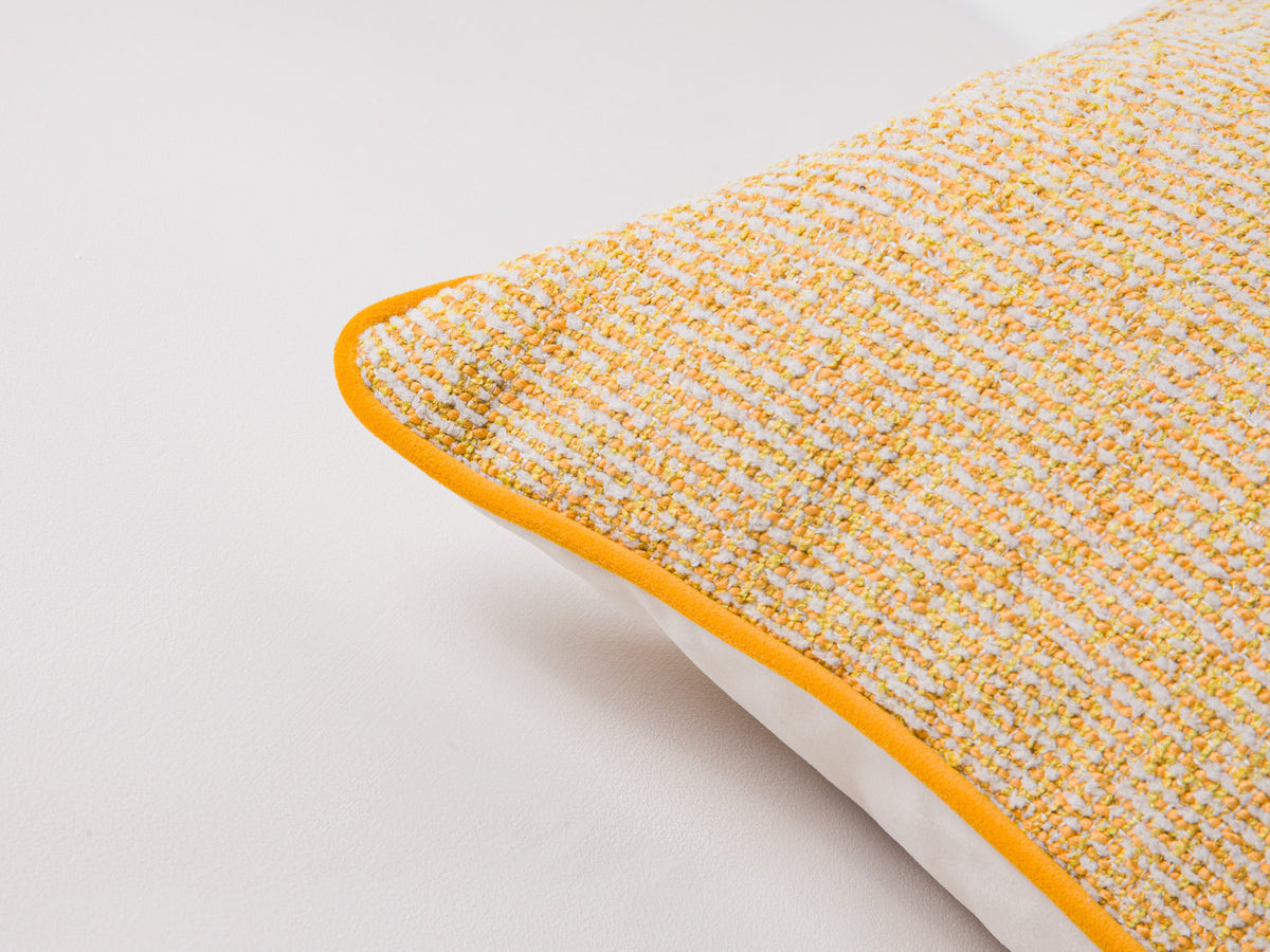Celine Pillow in Mustard Melange, Light Beige, Yellow-Puente,Matt Velvet,Matt Velvet präsentiert im Onlineshop von KAQTU Design AG. Deko Kissen ist von Micadoni