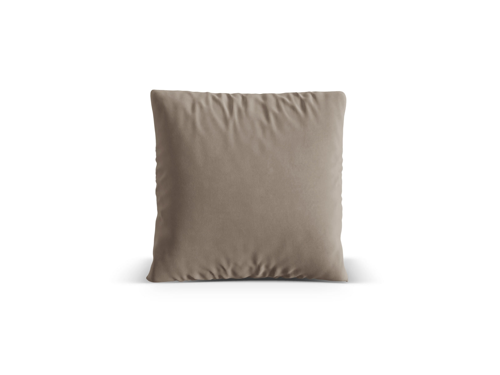 Elegantes Nuria Velour Kissen in warmem Grau, ideal für stilvolle Wohnräume. Hochwertige Verarbeitung von Micadoni.