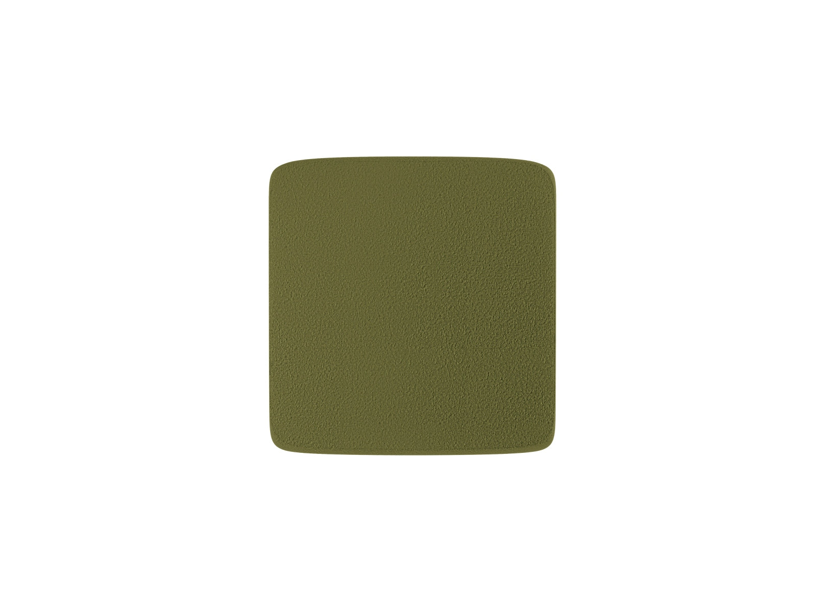 Eleganter Miley Boucle Pouf in tiefem Olivgrün, vielseitig einsetzbar als Sitz oder Ablage, ergänzt jedes zeitgenössische Interieur.