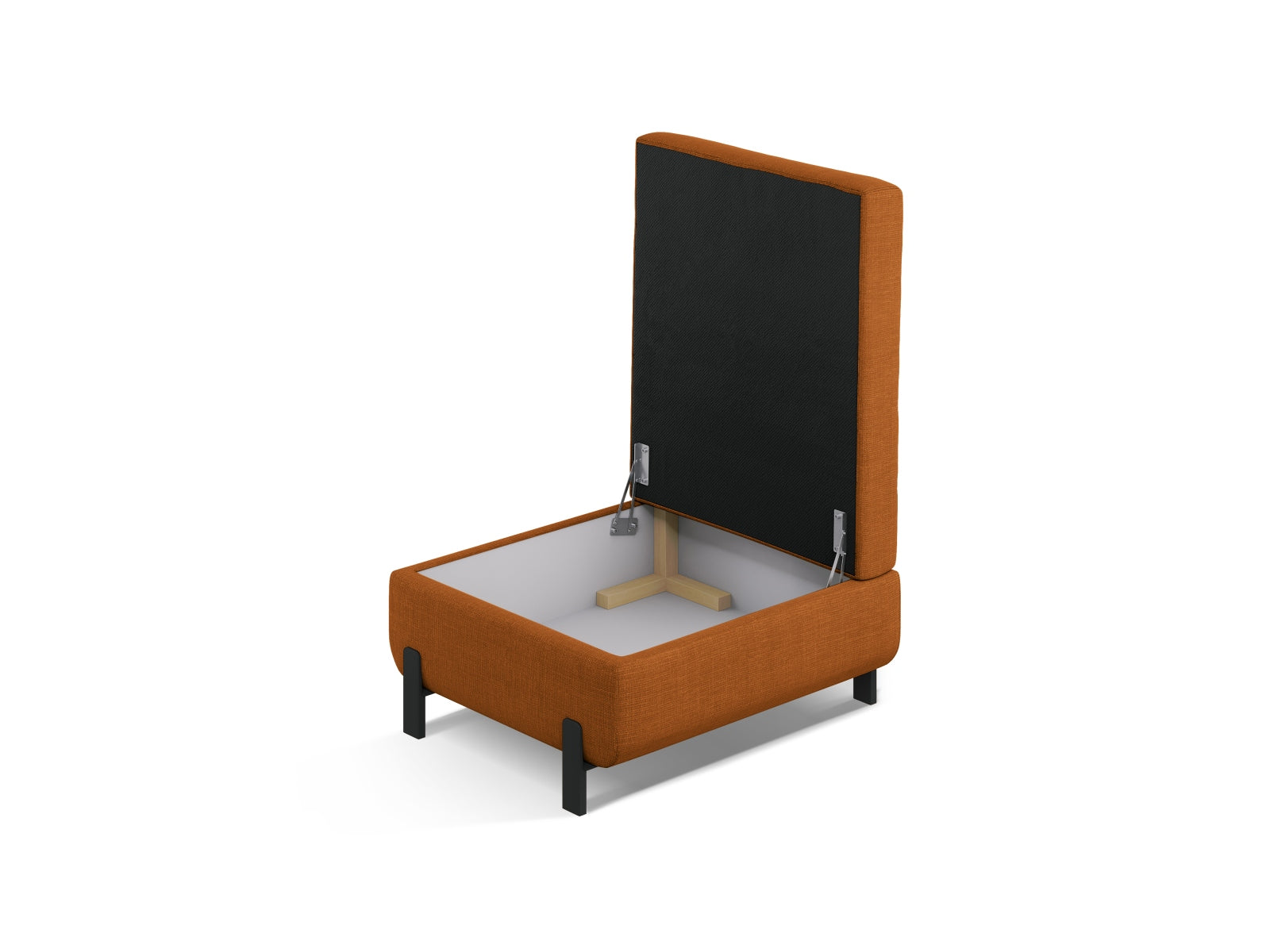 Stylischer Gloria Pouf in Brick-Bjorn, 1-Sitzer mit praktischem Stauraum, ideal für modulares Sofa-Design von Micadoni.