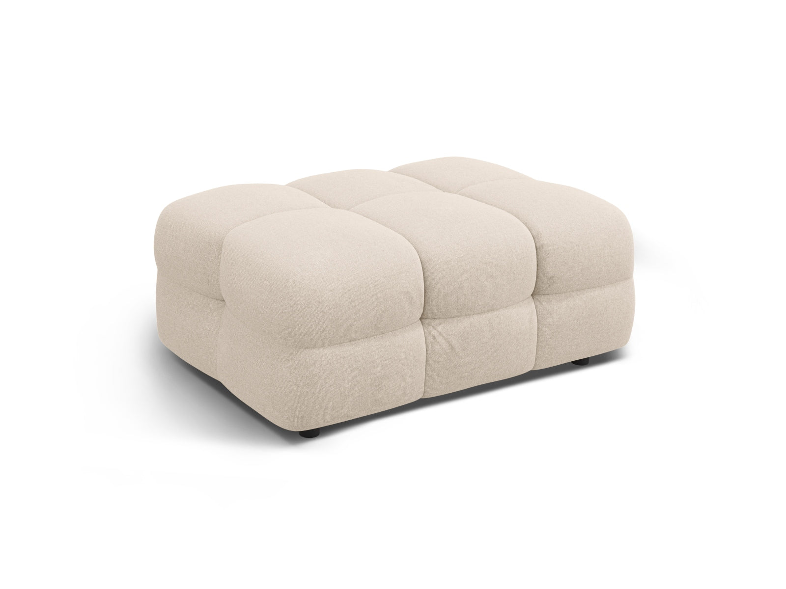Beige Kendal Pouf 1 Sitzer von Micadoni, ideal für modulares Sofa-Design, stilvoll und vielseitig einsetzbar.