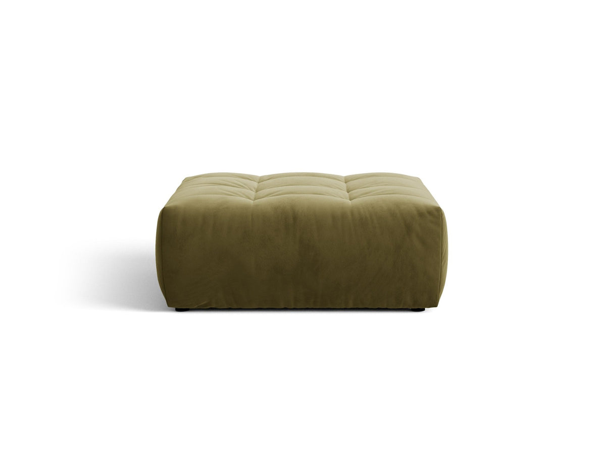 Beiger Sitzpouf Bloom von Micadoni mit rundem Design, Casino-Pearl-Stoffbezug und kurzen Beinen aus Polypropylen, Masse 107x99x42 cm.