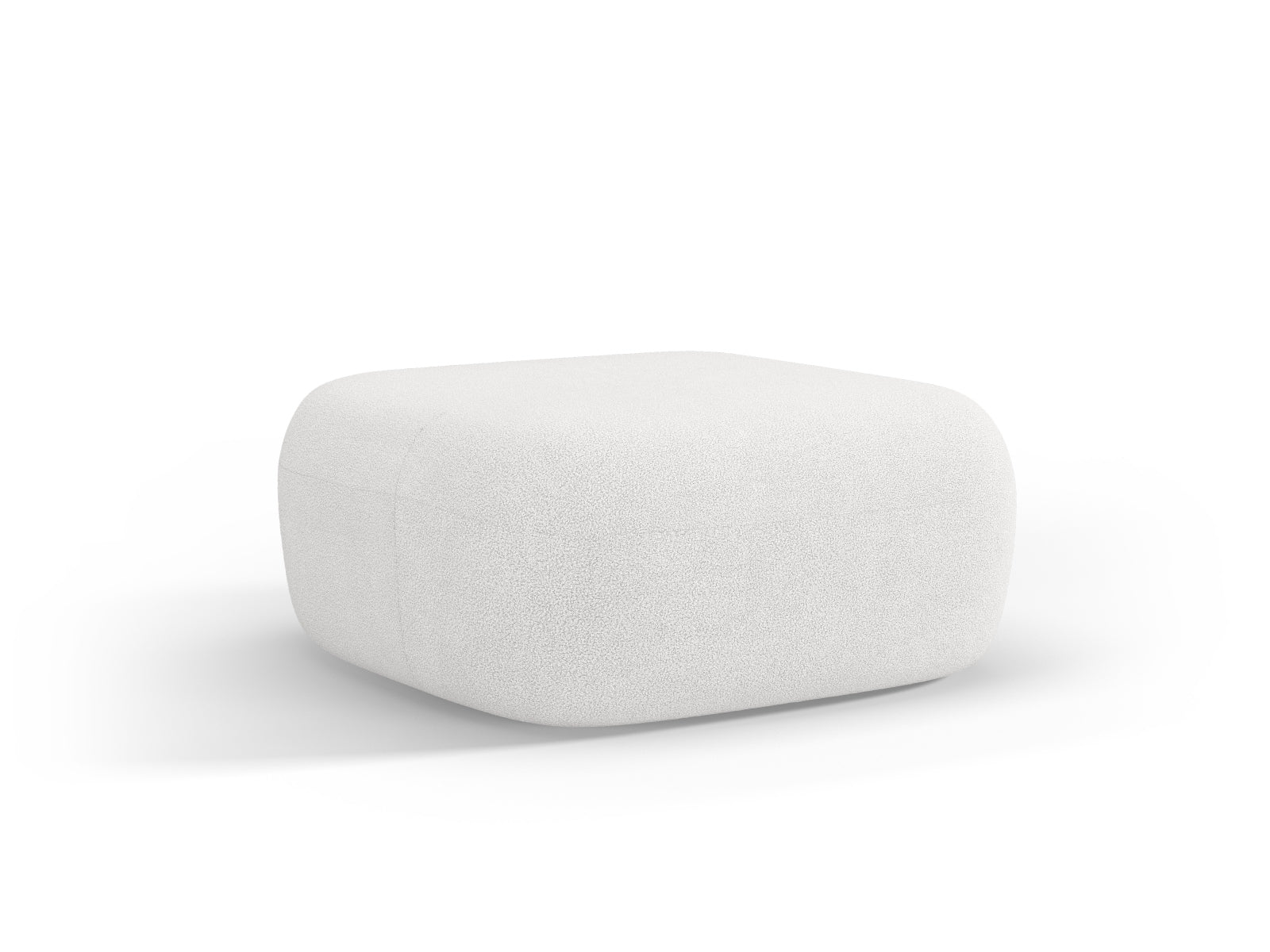 Stylischer Jenny Boucle Pouf in Ivory von Micadoni, ideal für gemütliche Sitzgelegenheiten und moderne Wohnräume.