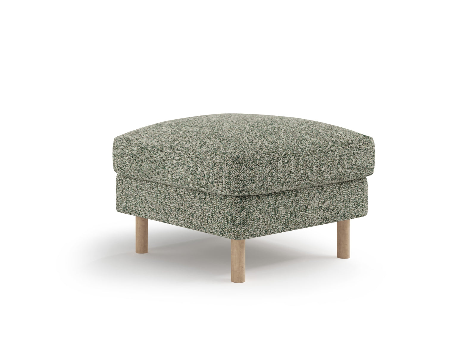 Stylischer Eden Pouf 1 Sitzer in Moosgrün Melange, ideal für modulares Sofa-Design, präsentiert von Micadoni bei KAQTU Design AG.