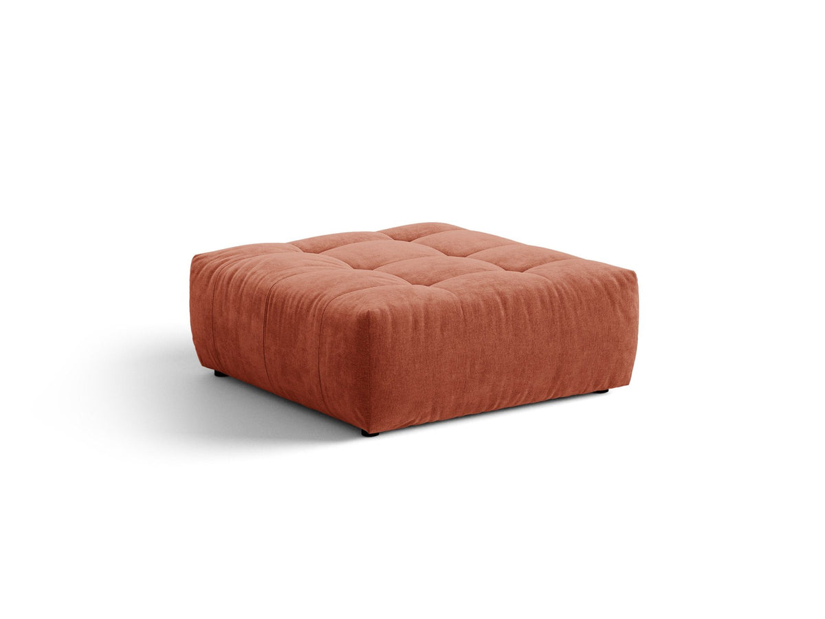 Beiger Sitzpouf Bloom von Micadoni mit rundem Design, Casino-Pearl-Stoffbezug und kurzen Beinen aus Polypropylen, Masse 107x99x42 cm.