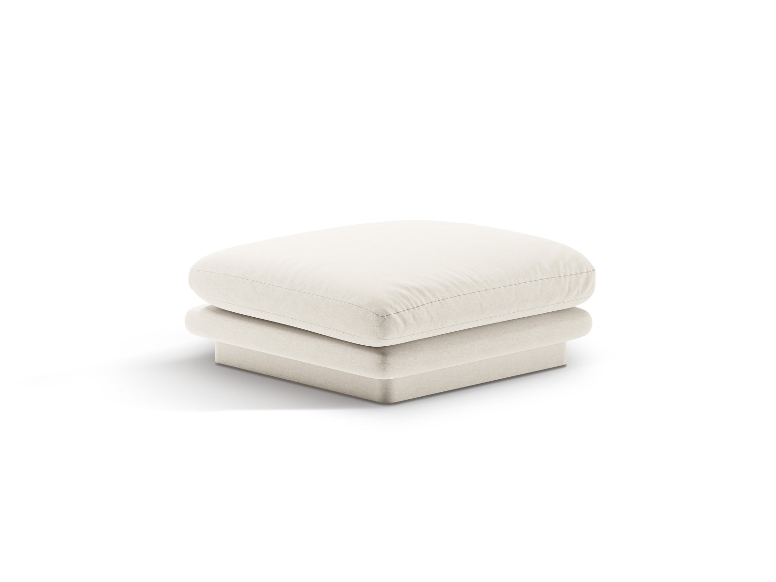 Eleganter Torino Pouf 1 Sitzer in sanftem Ivory-Wind, ideal für modulares Sofa-Design von Micadoni, perfekt für stilvolle Wohnräume.