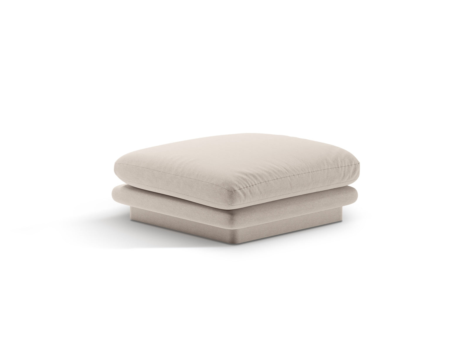 Eleganter Torino Pouf 1 Sitzer in hellem Beige, ideal für modulares Sofa-Design, erhältlich bei KAQTU Design AG.