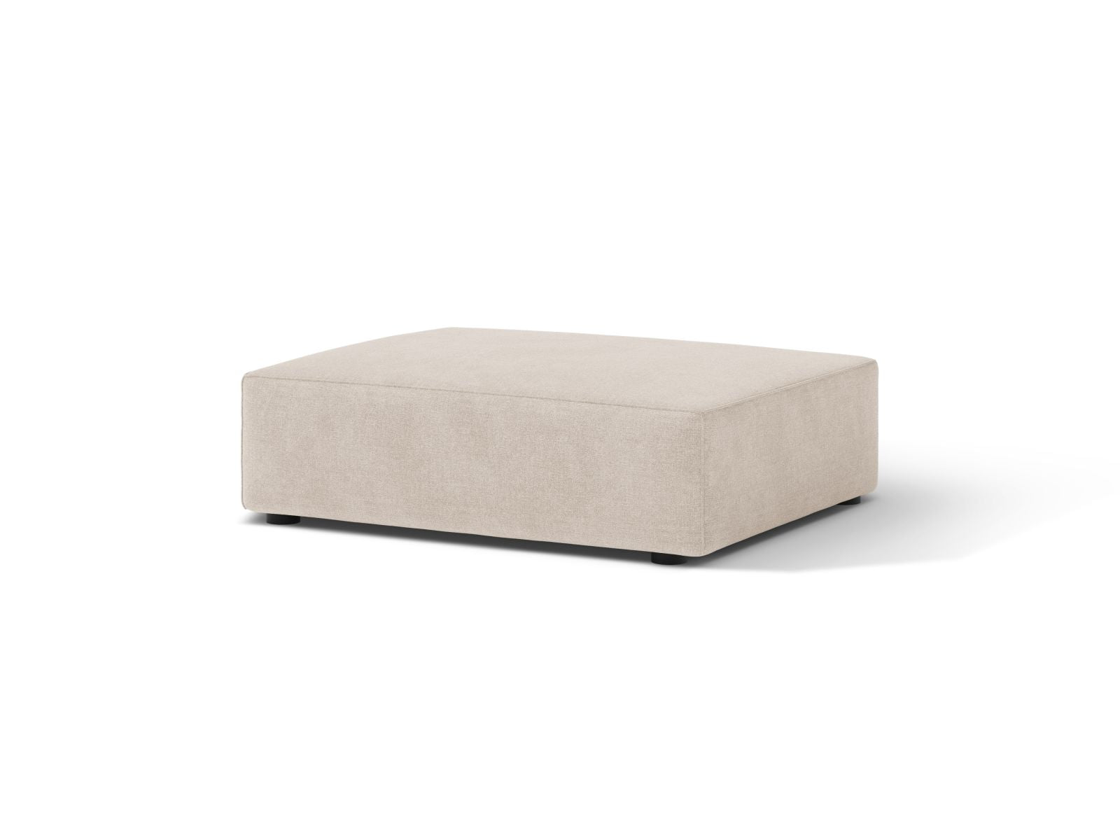 Beiger 1-Sitzer Pouf Jodie von Micadoni, stilvoll und bequem, ideal für jedes moderne Wohnambiente.