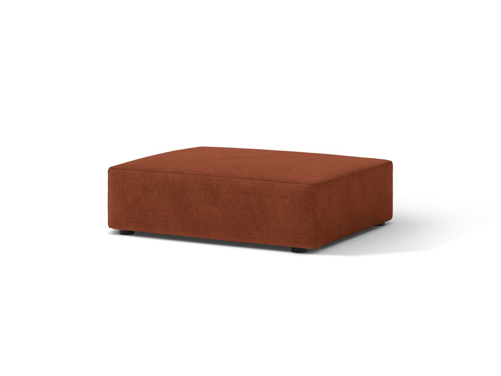 Stylischer 1-Sitzer Pouf Jodie in warmem Brick-Liberty, ideal für gemütliche Sitzgelegenheiten und moderne Wohnräume.