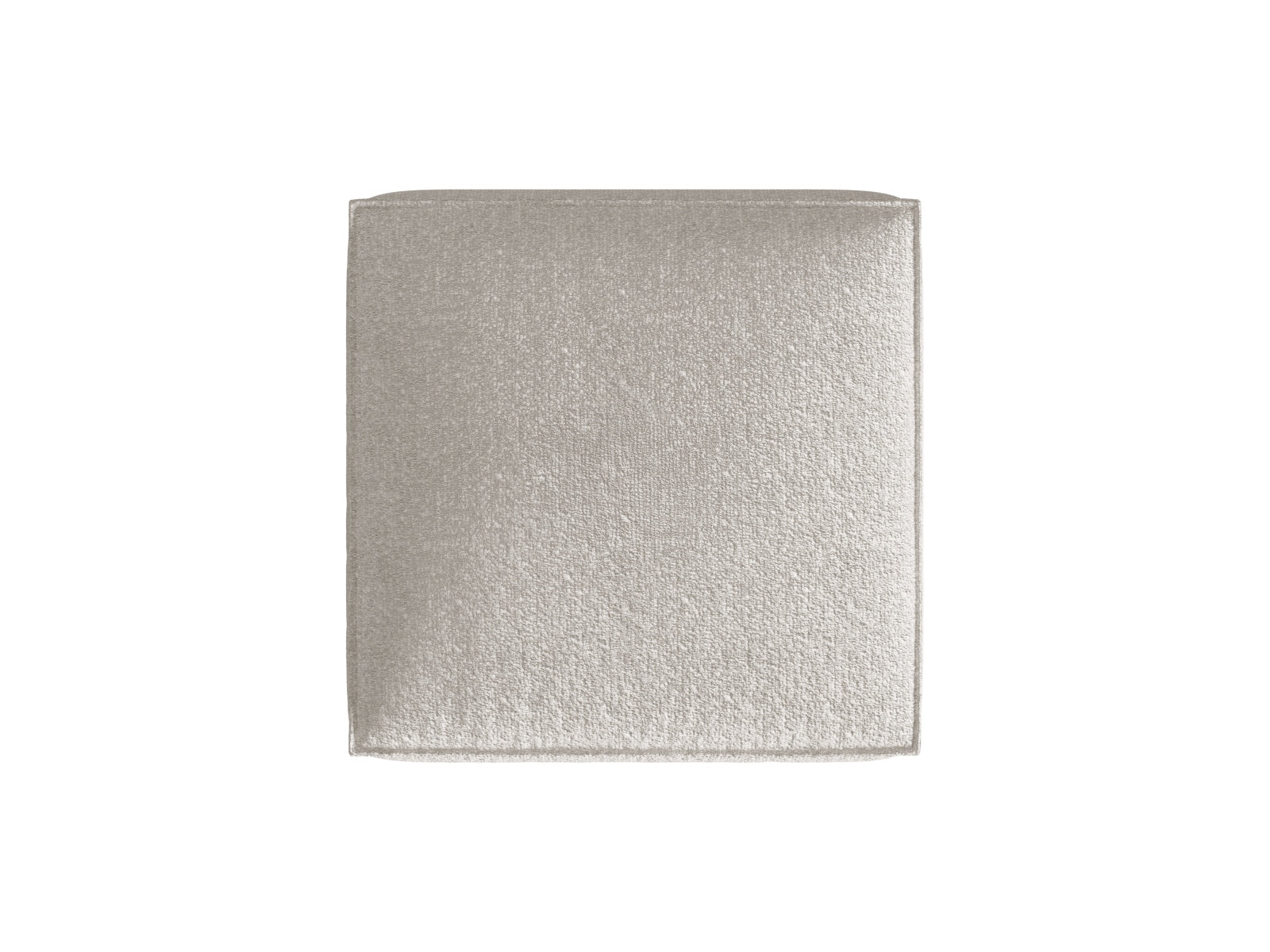 Stylischer Nuria Boucle Pouf in sanften Grau-Beige-Tönen, perfekt für kreative Raumgestaltungen und als zusätzlicher Sitzplatz.