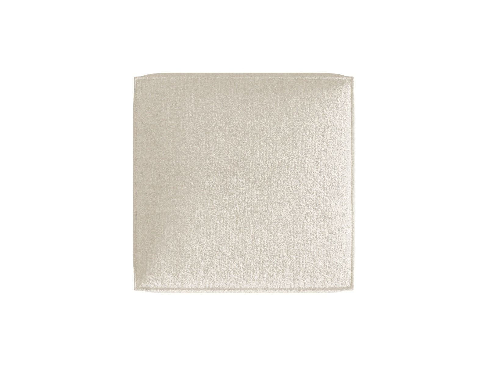 Stilvoller Nuria Boucle Pouf in sanftem Ivory-Monet, perfekt für moderne Wohnkonzepte und vielseitige Sitzlösungen.