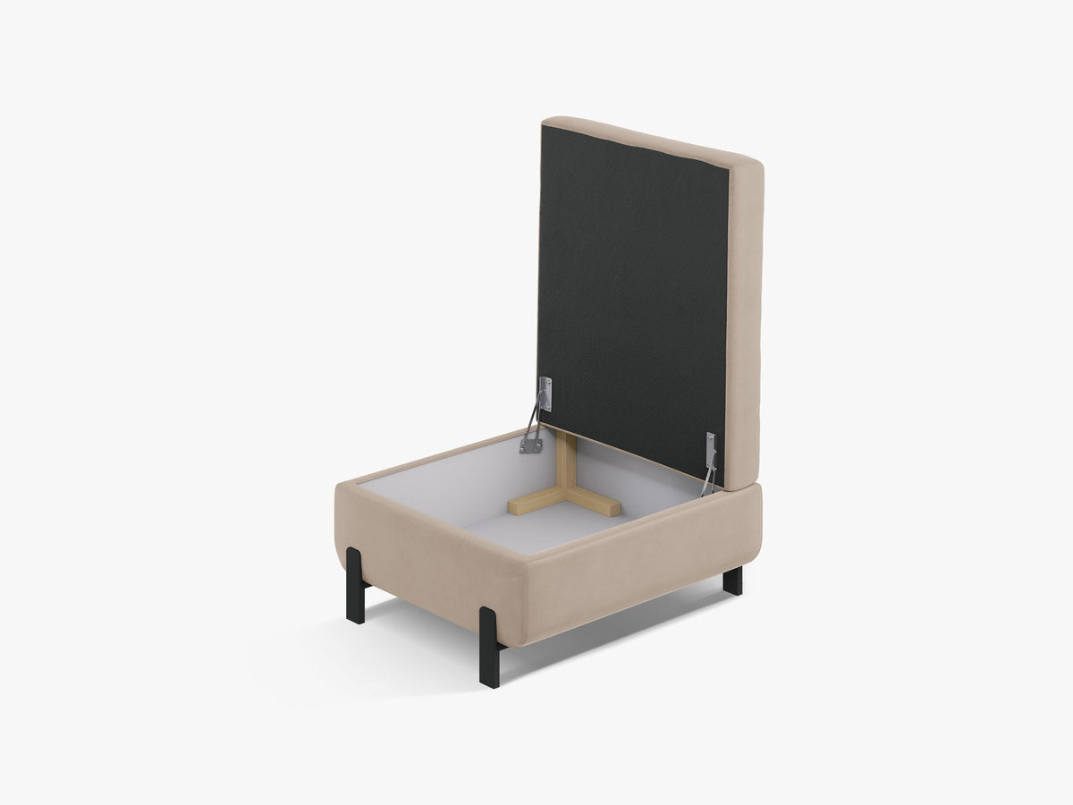 Gloria Velour Pouf mit Stauraum 1 Sitzer in Beige-Salvador präsentiert im Onlineshop von KAQTU Design AG. Modulares Sofa ist von Micadoni