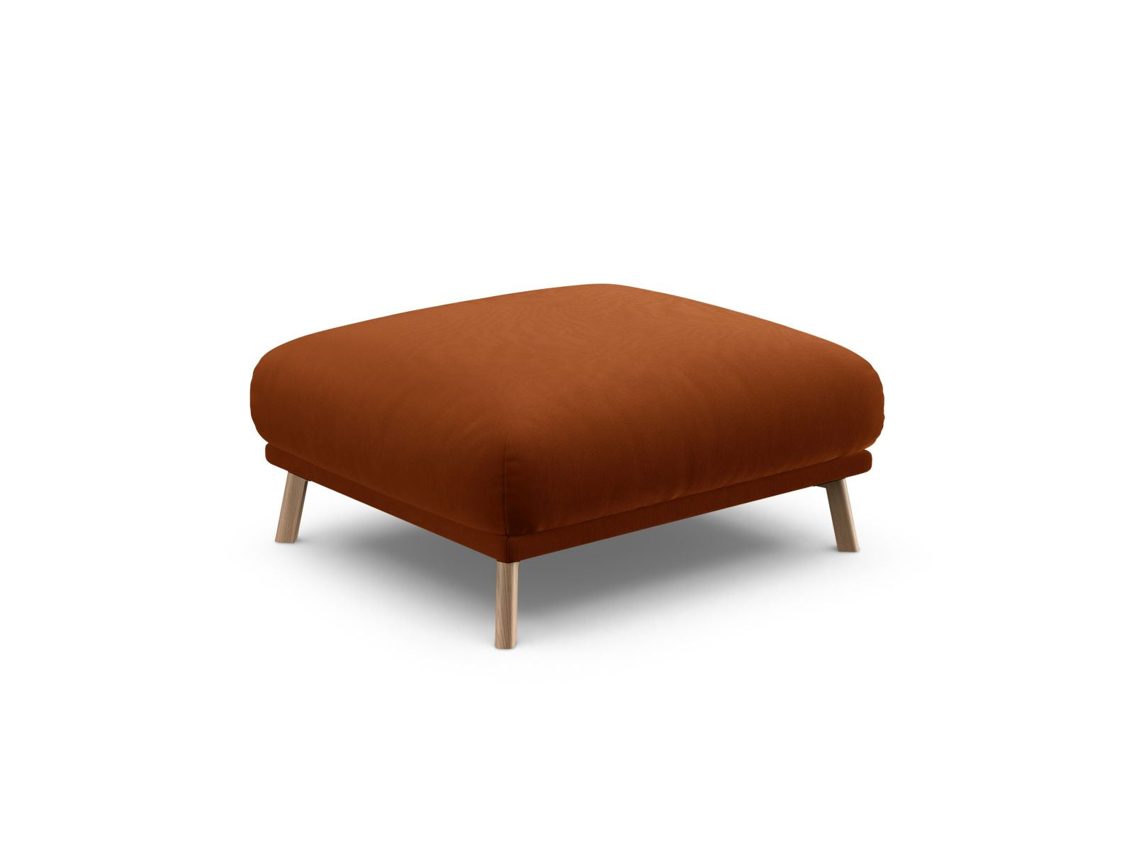 Stylischer 1-Sitzer Pouf Naomi in warmem Terracotta, ideal für moderne Interiors und als komfortable Sitzgelegenheit von Micadoni.