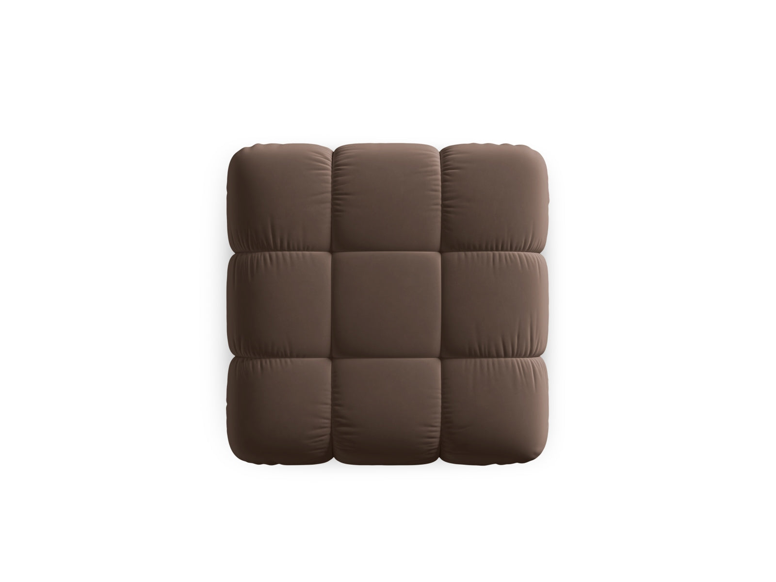 Eleganter Bellis Velour Pouf in tiefem Braun, 94 cm Durchmesser, ideal als zusätzlicher Sitzplatz oder dekoratives Element in Ihrem Zuhause.