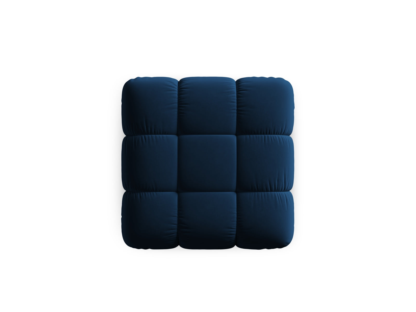 Eleganter Bellis Velour Pouf in Royal Blue, 94 cm Durchmesser, ideal für stilvolle Akzente und gemütliche Sitzgelegenheiten.