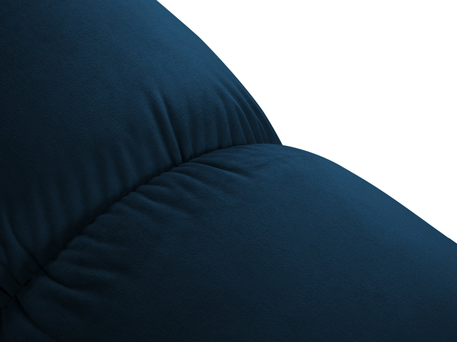 Stilvoller Bellis Velour Pouf in Royal Blue, 94 cm Durchmesser, perfekt für moderne Wohnräume und als zusätzlicher Sitzplatz.