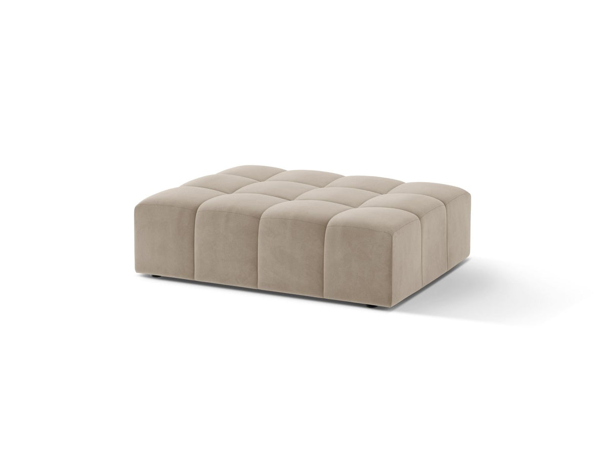 1-Sitzer Pouf Jennifer in Dark Beige-Bluvel präsentiert im Onlineshop von KAQTU Design AG. Pouf ist von Micadoni