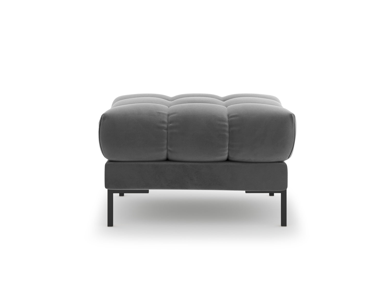 Mamaia Velour Pouf 1 Sitz in Light Grey/Schwarz präsentiert im Onlineshop von KAQTU Design AG. Pouf ist von Micadoni