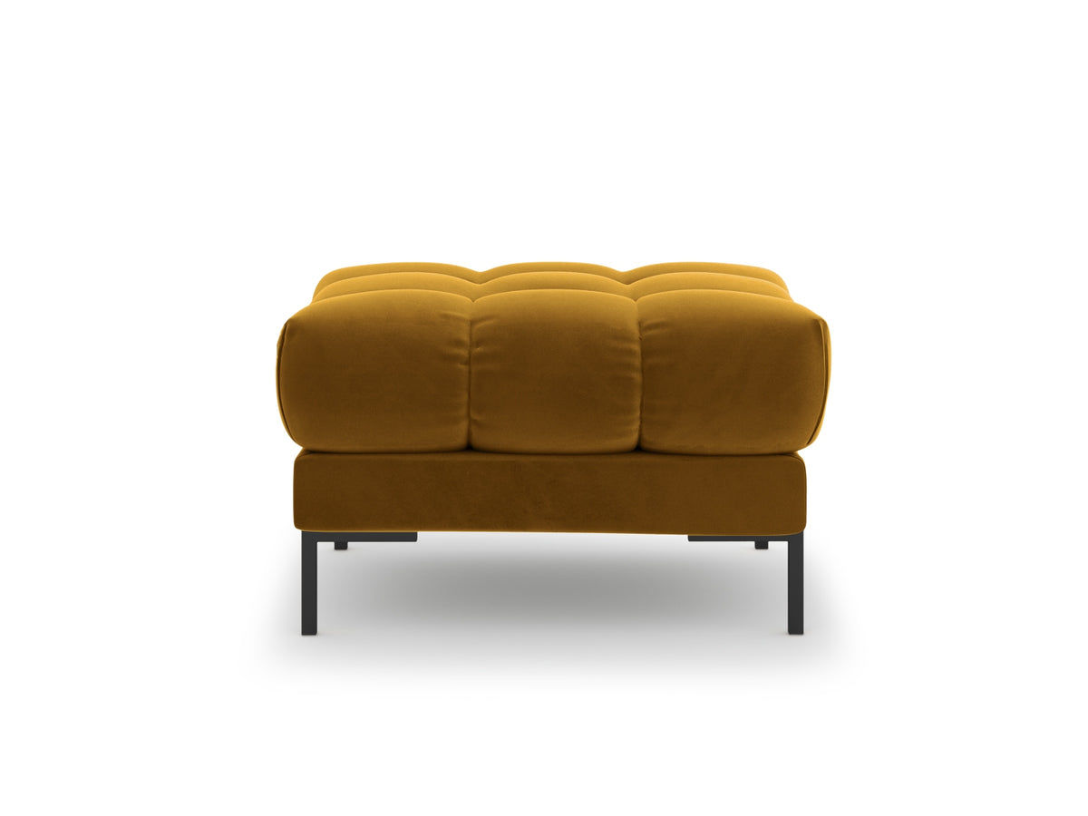 Mamaia Velour Pouf 1 Sitz in Yellow/Schwarz-Bluvel präsentiert im Onlineshop von KAQTU Design AG. Pouf ist von Micadoni