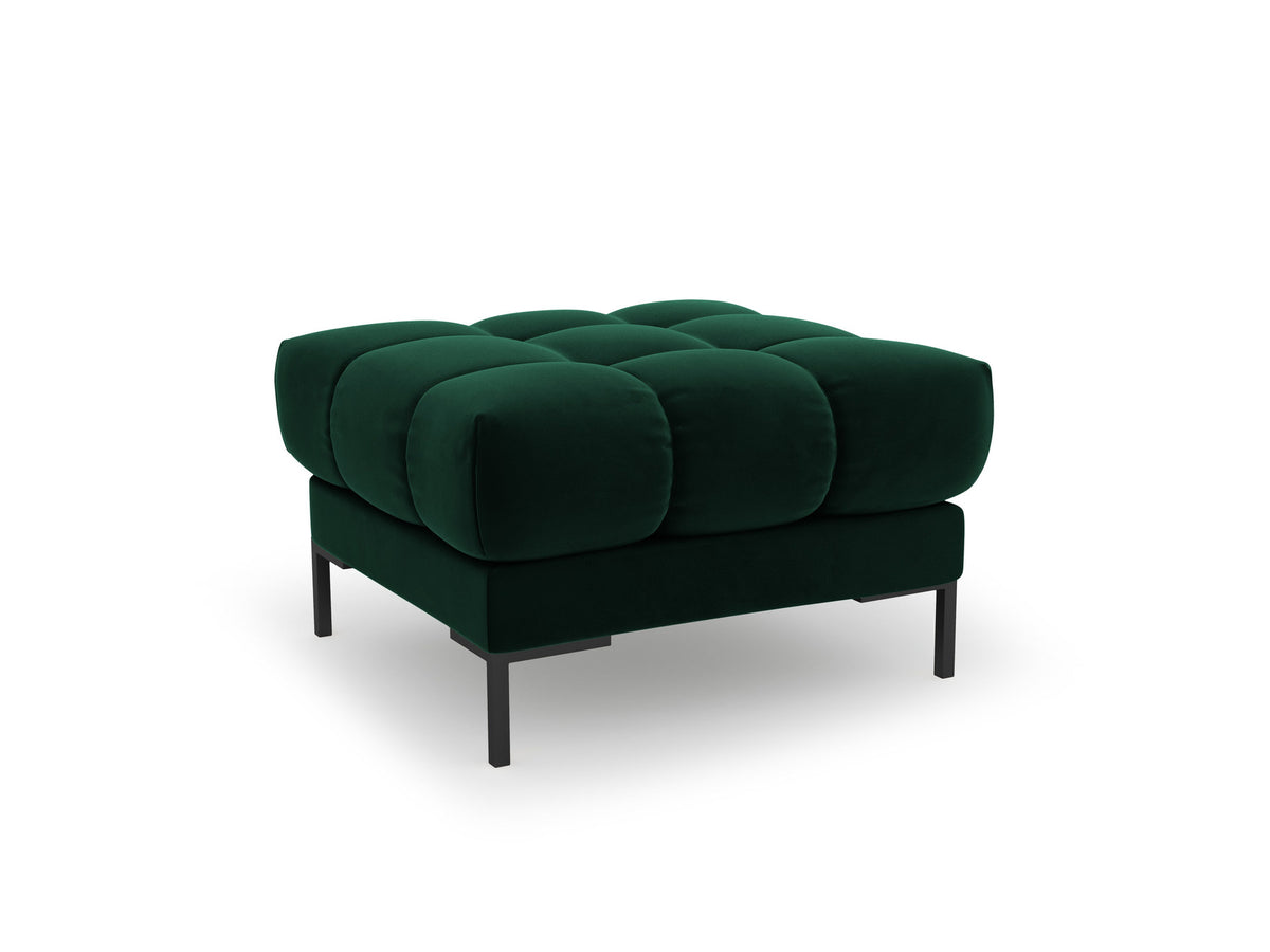 Mamaia Velour Pouf 1 Sitz in Bottle Green/Schwarz-Bluvel präsentiert im Onlineshop von KAQTU Design AG. Pouf ist von Micadoni