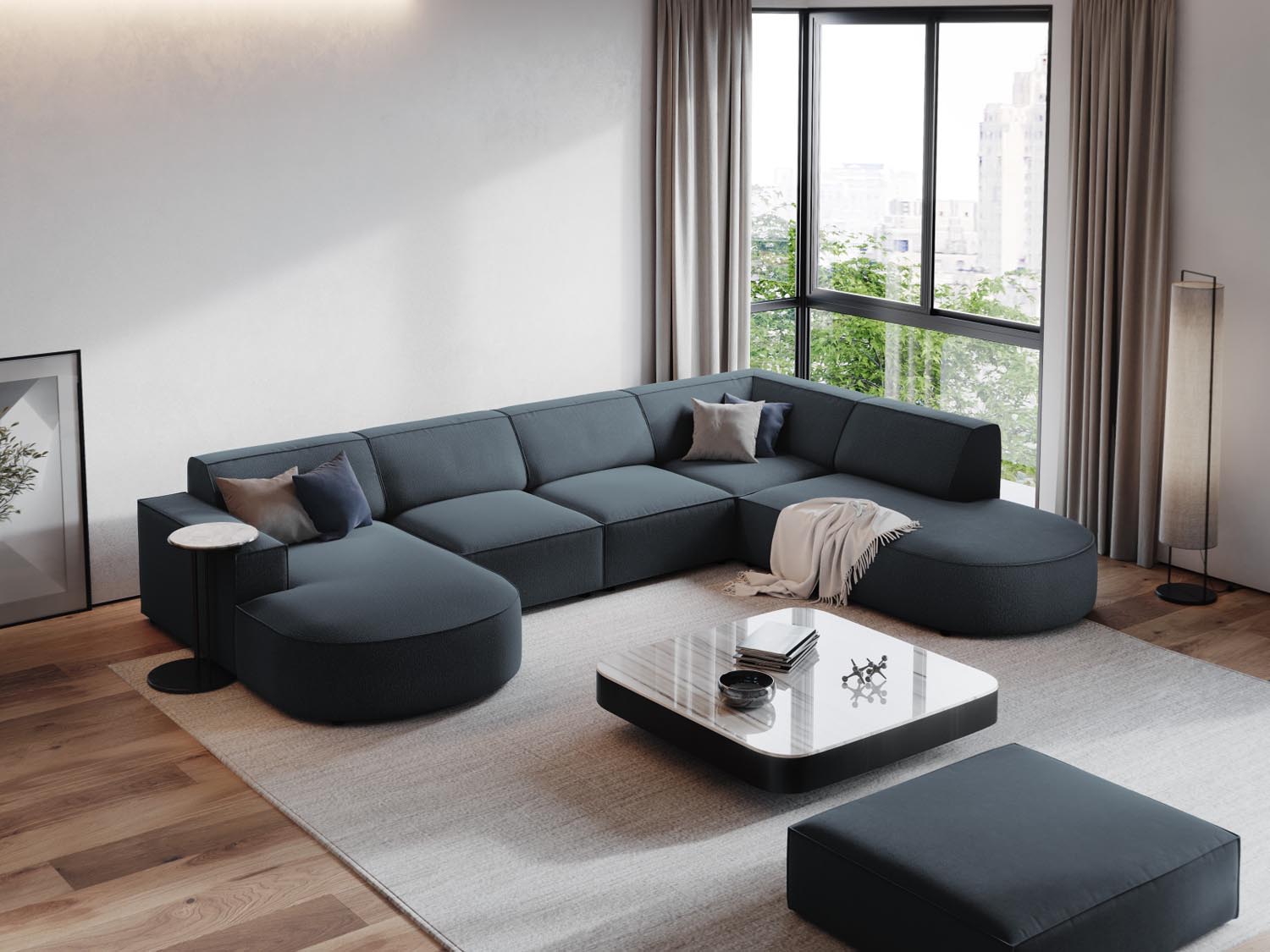 Jodie Pouf 1 Sitz in Blue präsentiert im Onlineshop von KAQTU Design AG. Pouf ist von Micadoni