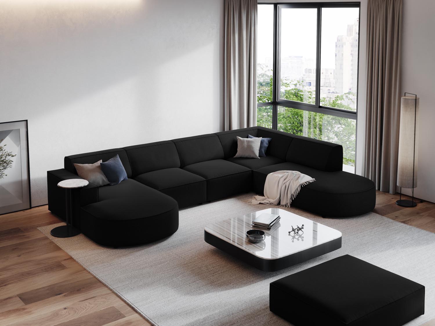 Jodie Pouf 1 Sitz in Black präsentiert im Onlineshop von KAQTU Design AG. Pouf ist von Micadoni