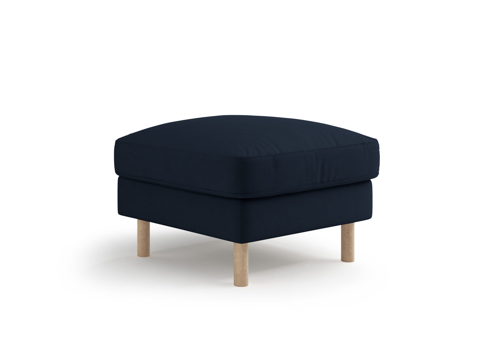 Eleganter Eden Velour Pouf 1 Sitzer in Dunkelblau, ideal für stilvolle Wohnräume. Teil der modularen Sofaserie von Micadoni.