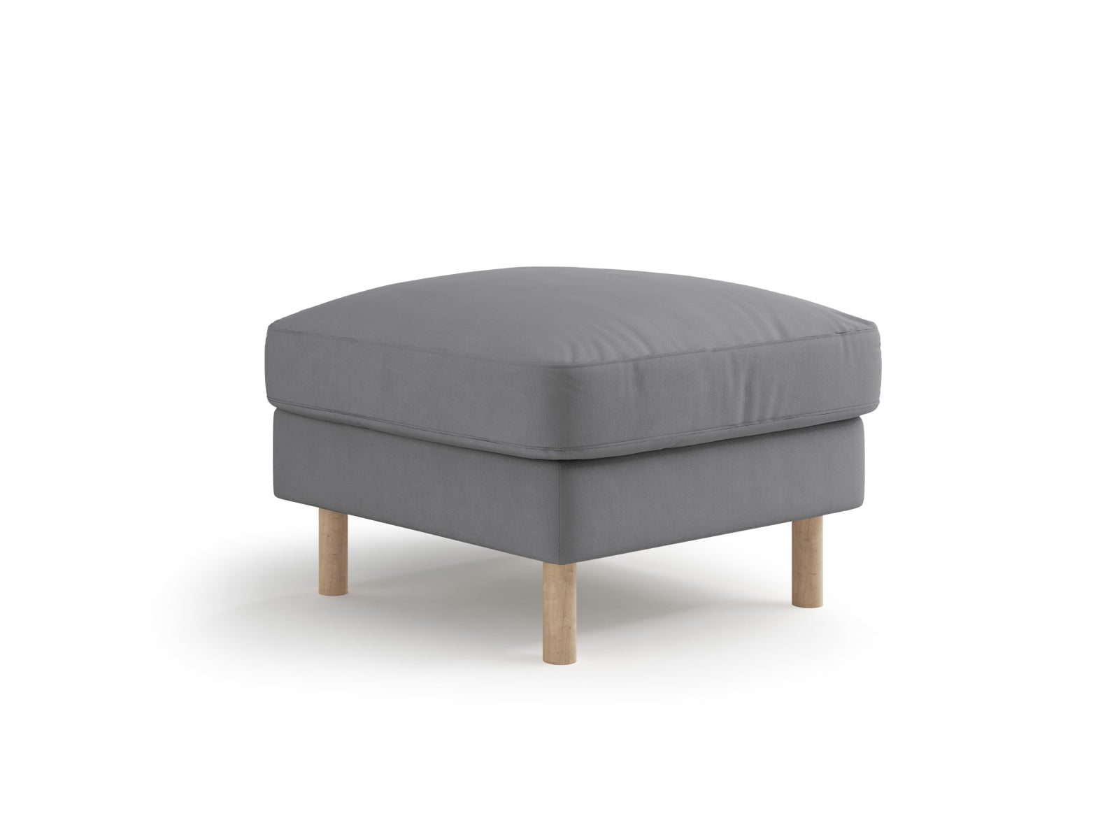 Eleganter Eden Velour Pouf 1 Sitzer in stilvollem Grau, ideal für modulares Sofa-Design von Micadoni, perfekt für jedes Wohnambiente.